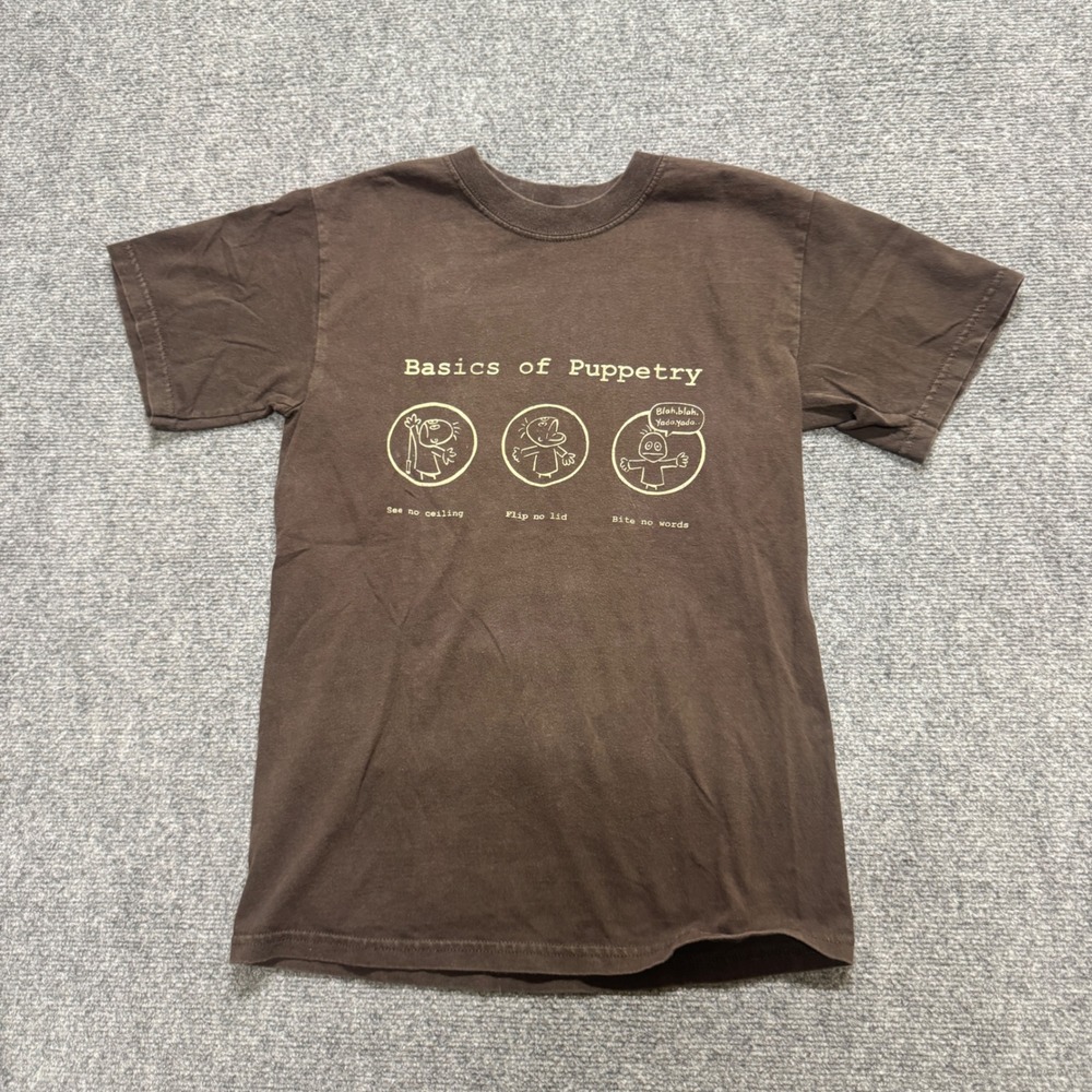 VTG Basics Of Puberty T-shirt men's S Brown Gildan Ultra Cotton 90s Y2K